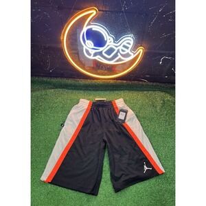 NWT Jordan Youth‎ Black/Orange Basketball Gym Workout Shorts Size Large LG